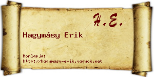 Hagymásy Erik névjegykártya